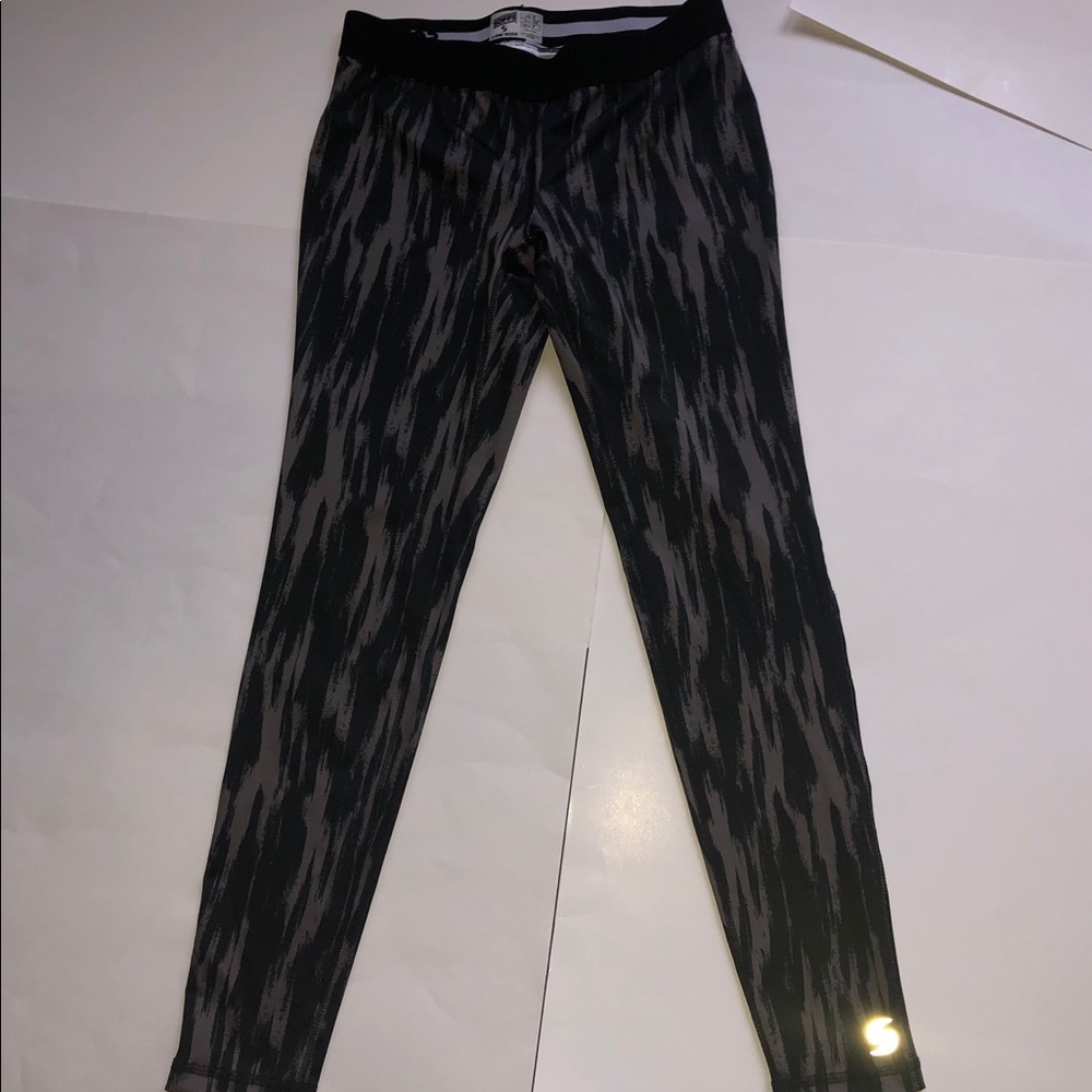 SoffeDri Leggings Black Grey Womens US S